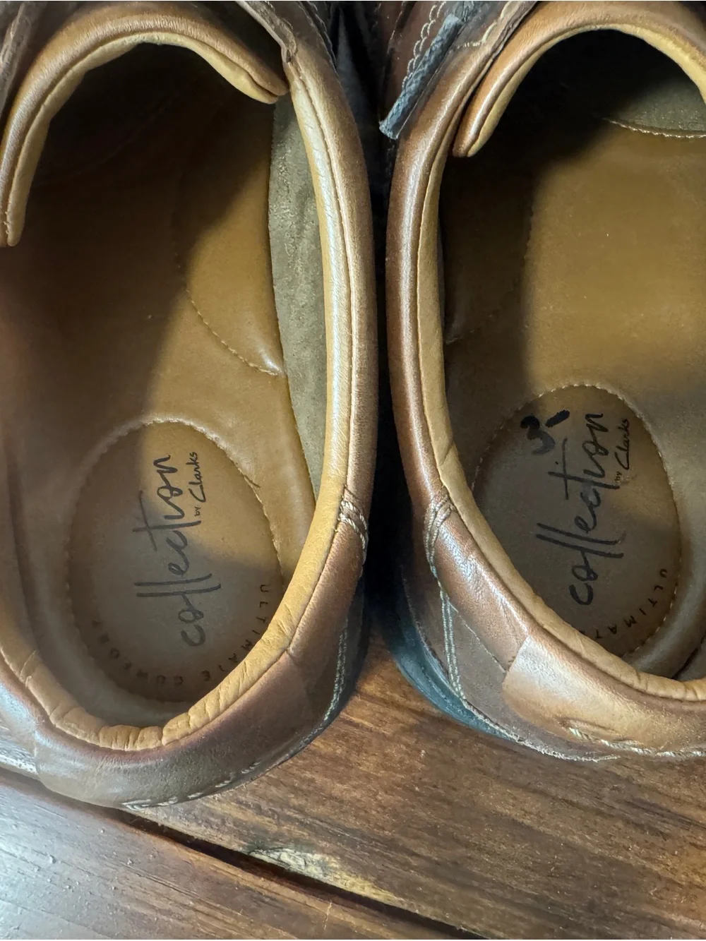 Clarks Brown Leather Lace-Up Oxford Shoes Size 11W